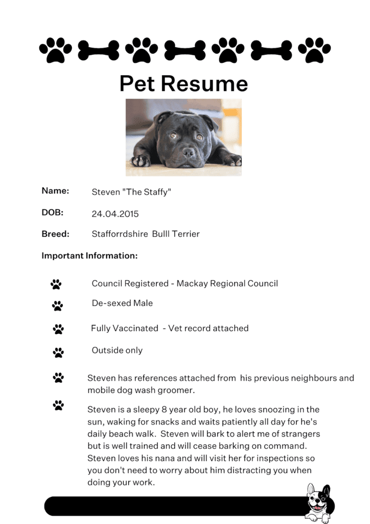 Pet Resume